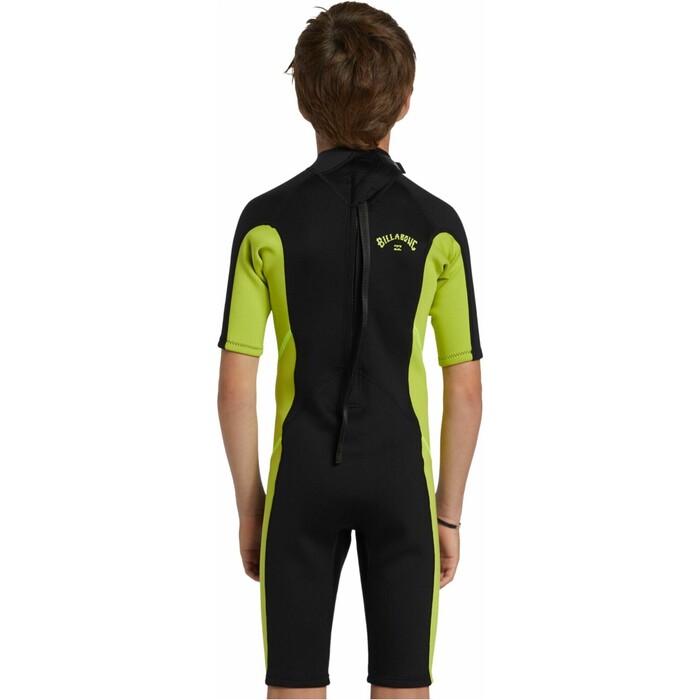 2024 Billabong Jungen Foil 2mm Rckenreiverschluss Shorty Neoprenanzug ABBW500113 - Fluro Lime